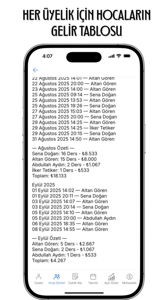 ÜYELİKTEKİ GELİR DAĞILIMI